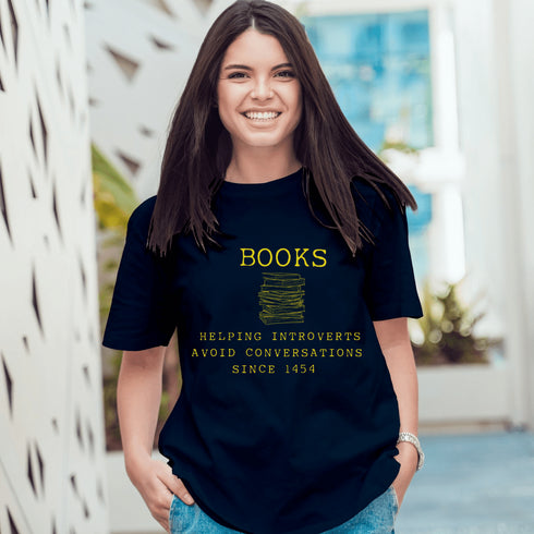 Books Introvert T-shirt - Styletadka