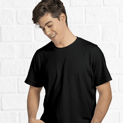 Black Plain T-shirt - Styletadka
