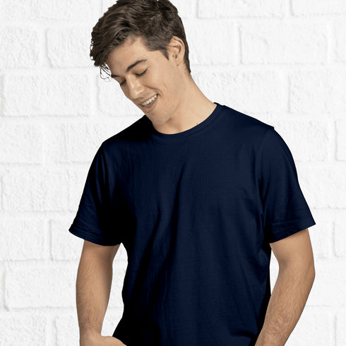 Navy Blue Plain T-shirt - Styletadka