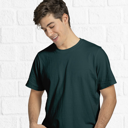 Forest Green Plain T-shirt - Styletadka