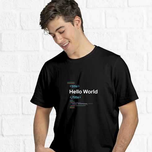 Hello World Coder T-shirt - Styletadka