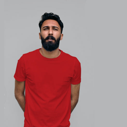 Red Plain T-shirt - Styletadka