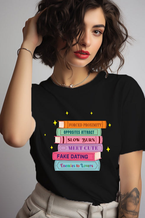 Book Tropes T-shirt - Styletadka