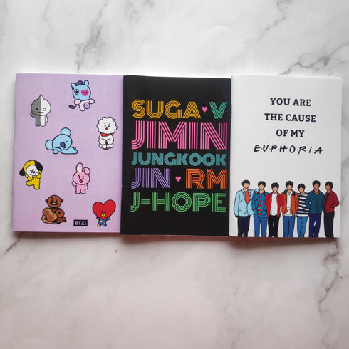 BTS Pocket Diaries Pack of 3 - Styletadka