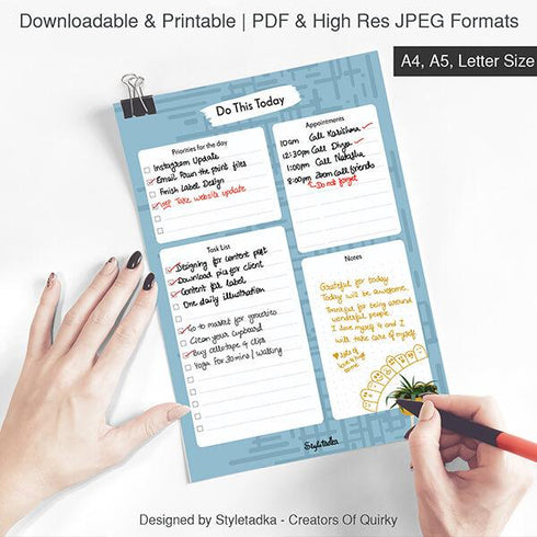 Do This Today - Printable Daily Planner - Styletadka