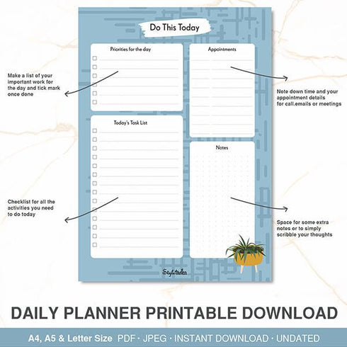 Do This Today - Printable Daily Planner - Styletadka