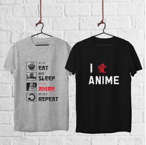 Eat Sleep X Anime T-shirt Combo - Styletadka