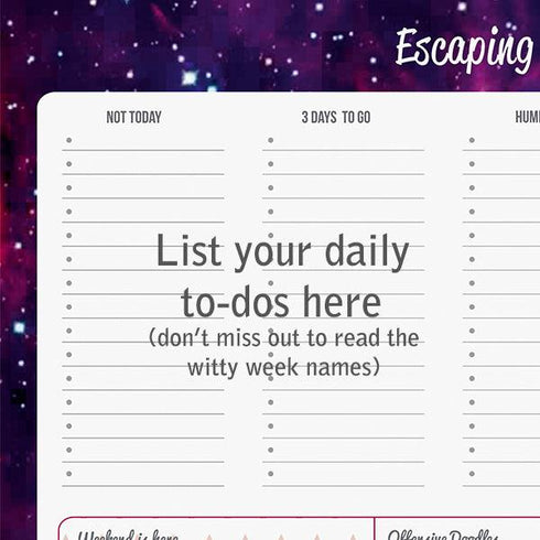 Escaping Weekdays Memo Notepad - Styletadka