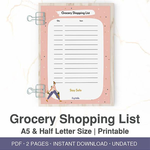 Grocery Shopping List - Printable Download - Styletadka