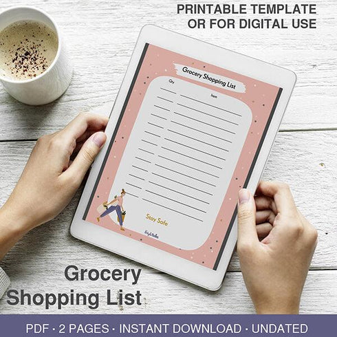 Grocery Shopping List - Printable Download - Styletadka