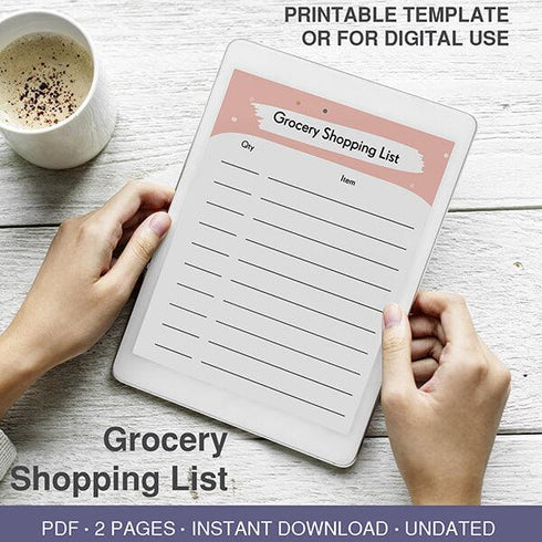 Grocery Shopping List - Printable Download - Styletadka