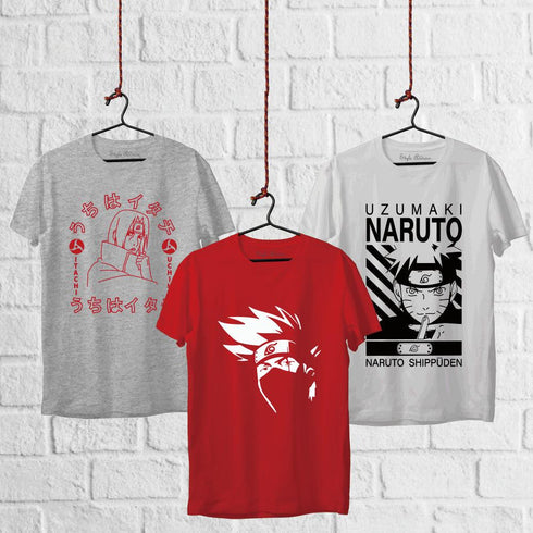 Itachi x Naruto x Kakashi Anime T-shirt Combo - Styletadka