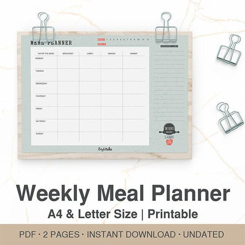 Meal Planner - Printable Download - Styletadka