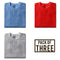 Pack of Three T-shirts (Sky Blue, Red, Melange Grey) - Styletadka