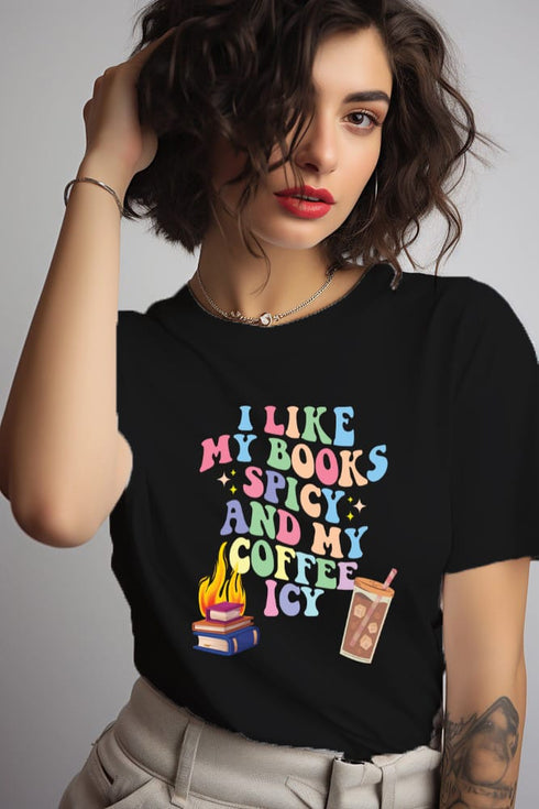 Books Coffee T-shirt