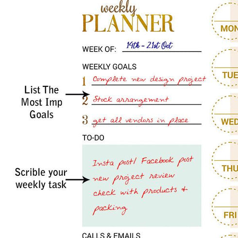 Weekly Plan of Action Memo Notepad - Styletadka
