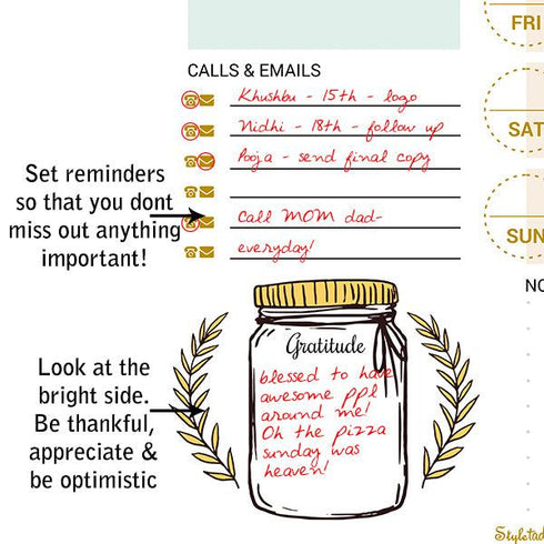 Weekly Plan of Action Memo Notepad - Styletadka