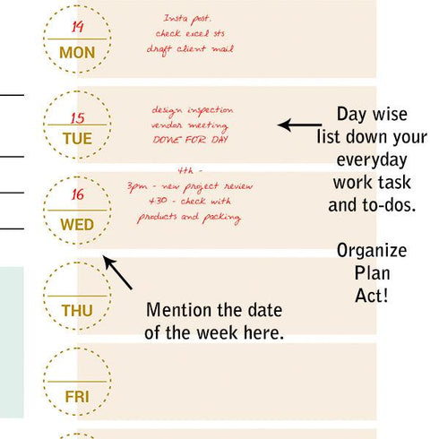Weekly Plan of Action Memo Notepad - Styletadka