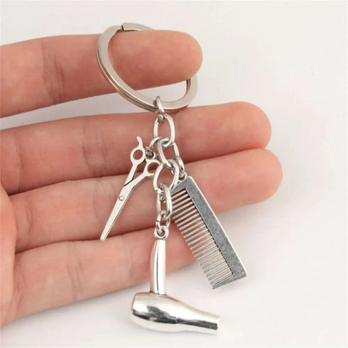 Hairstylist Metal Keychain