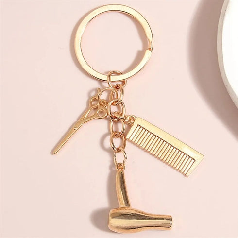 Hairstylist Metal Keychain