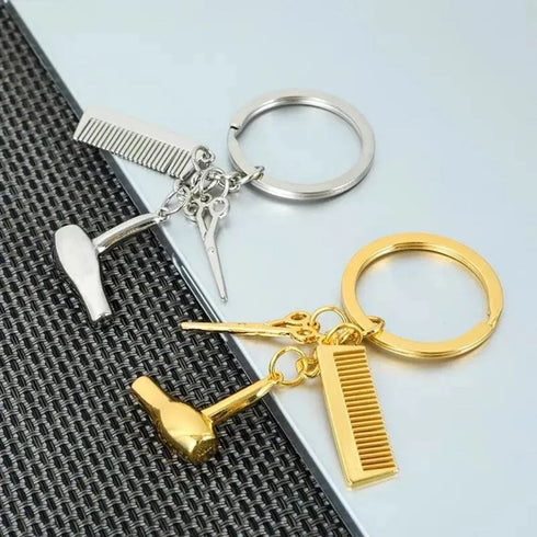 Hairstylist Metal Keychain