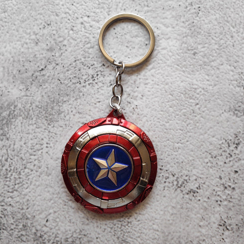 Captain America Metal Rotating Keychain - Styletadka