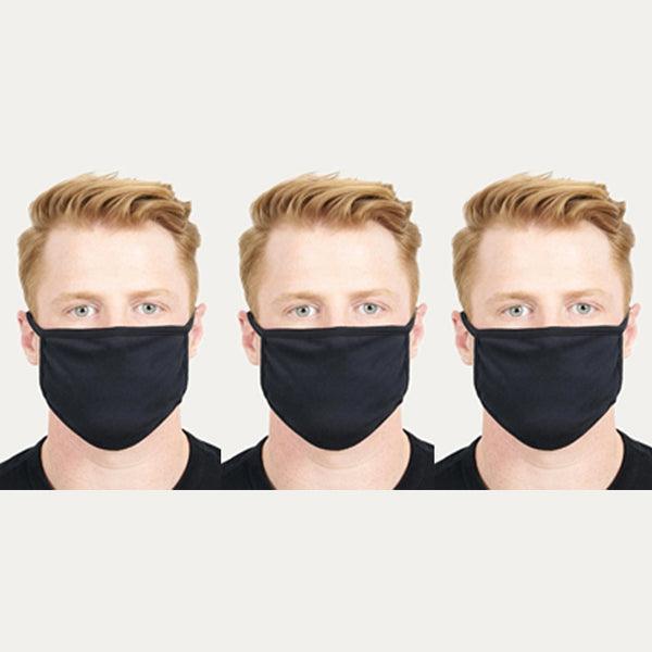 Plain Mask Set 7 (Pack of 3) - Black - Styletadka